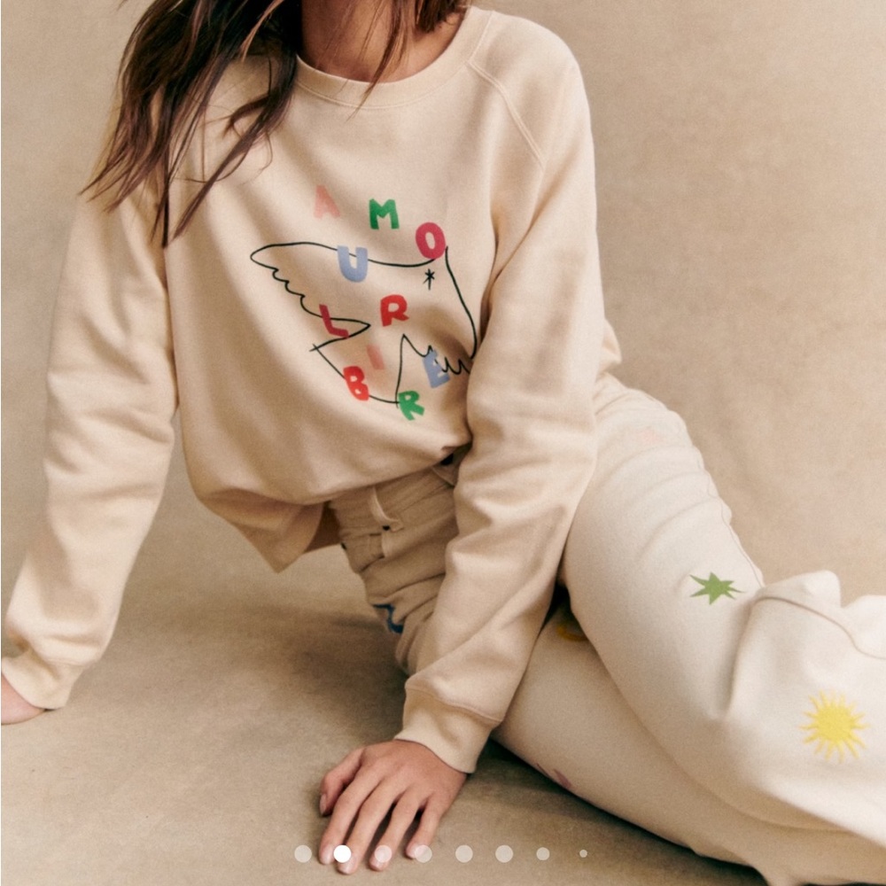 Sezane Amour Libre Oiseau Sweatshirt- Sezane X Pangea